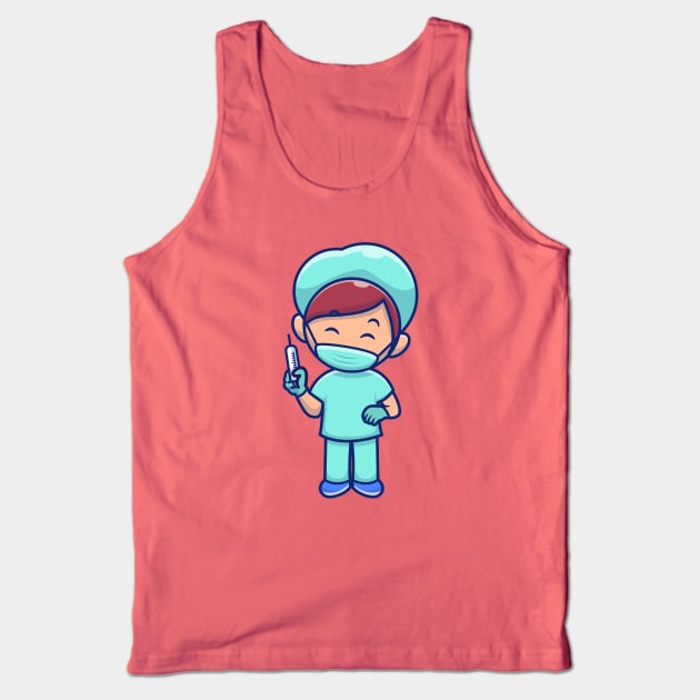 Cute nurse with injection cartoon Tank Top by Catalyst Labs